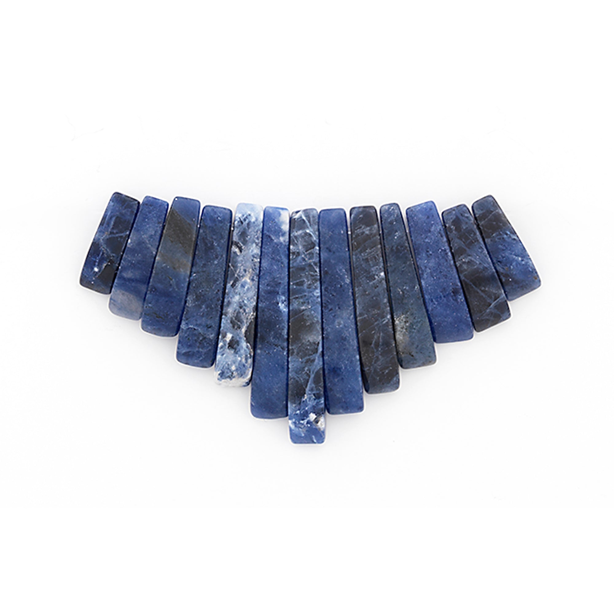 Sodalite Fan Pendant Pack of 13 - Navy Multi Sodalite Beads