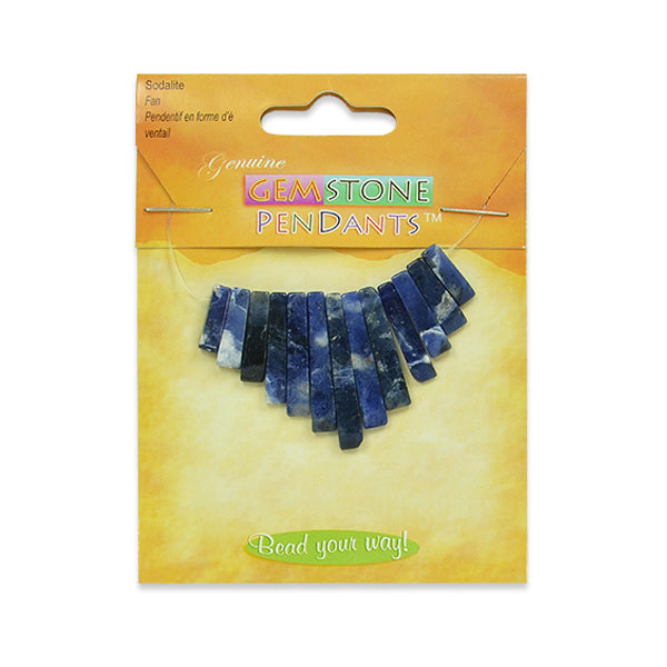 Sodalite Fan Pendant Pack of 13 - Navy Multi Sodalite Beads