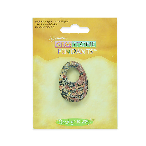 Leopard Jasper Go Go Pendant - Multi Colors Leopard Jasper Beads