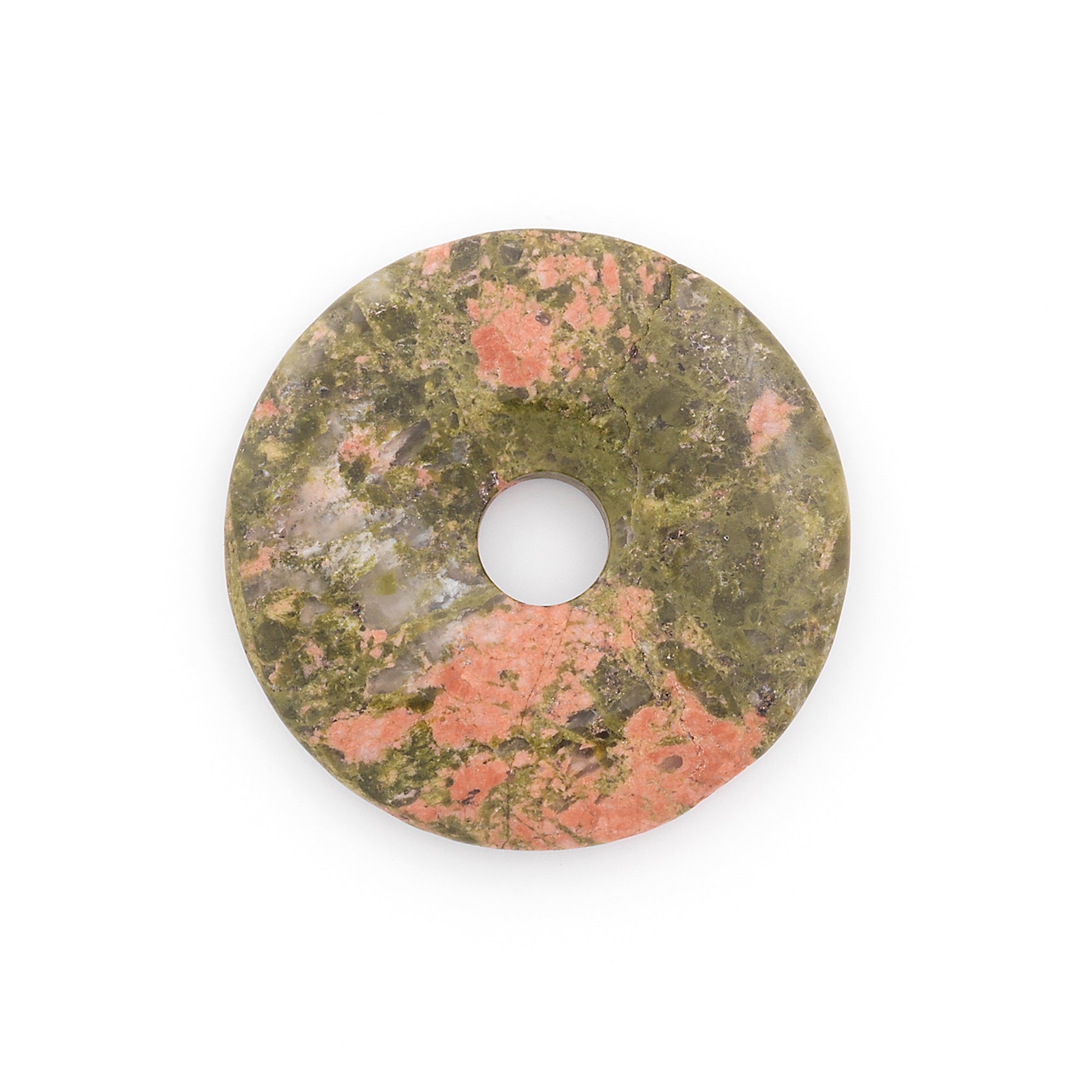 Unakite Donut Pendant - Multi Colors Unakite Beads