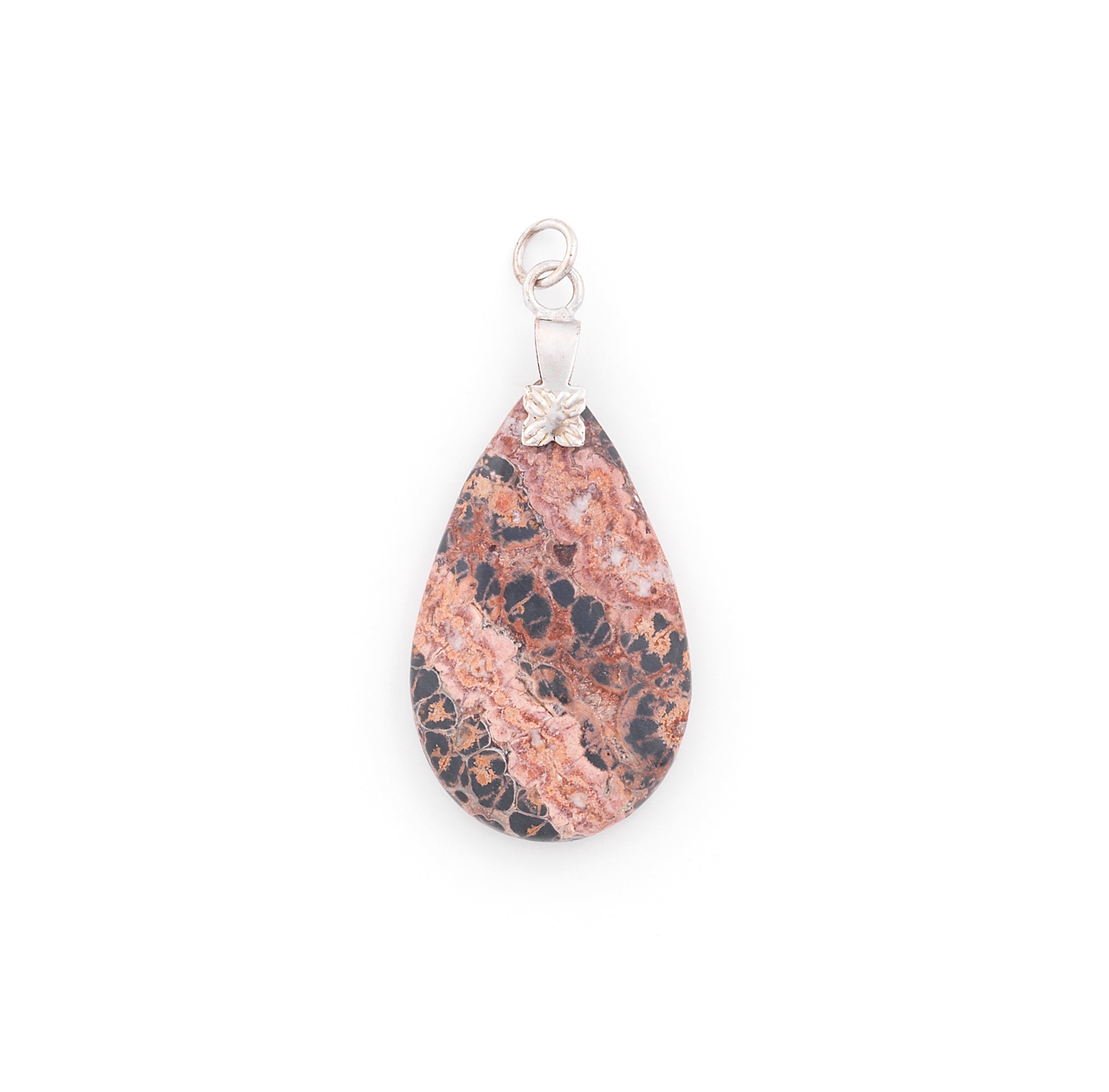 Leopard Jasper Drop Pendant - Multi Colors Leopard Jasper Beads