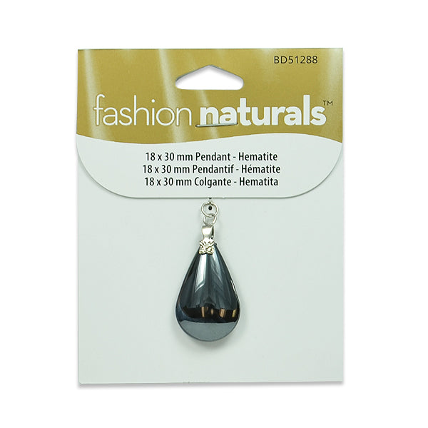 Hematite Drop Pendant - Onyx Hematite Beads