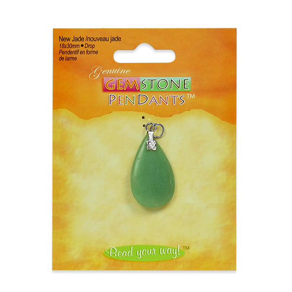 New Jade Drop Pendant - Green New Jade Beads