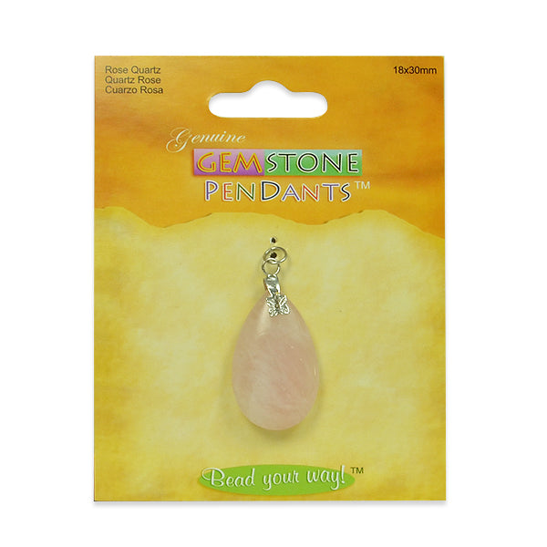 Rose Quartz Drop Pendant Rose Quartz Beads