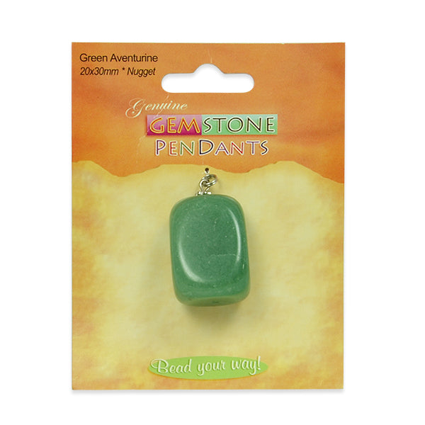 Green Aventurine Nugget Pendant Green Aventurine Beads