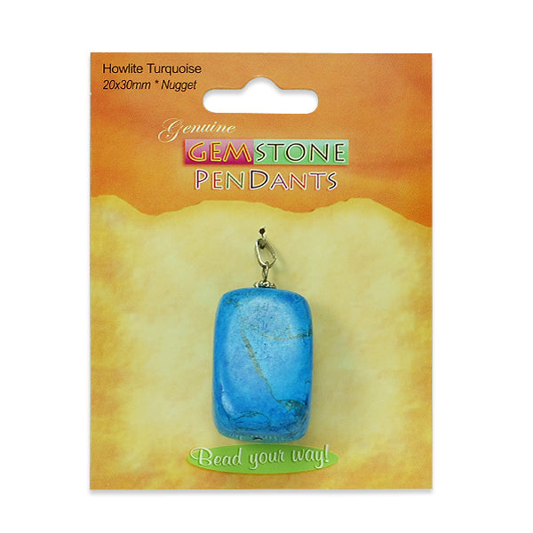 Howlite Turquoise Nugget Pendant Howlite Turquoise Beads
