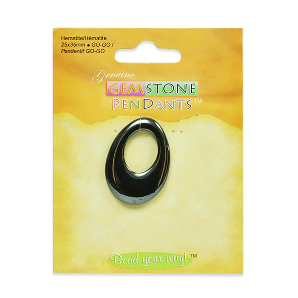 Hematite Go Go Pendant - Onyx Hematite Beads