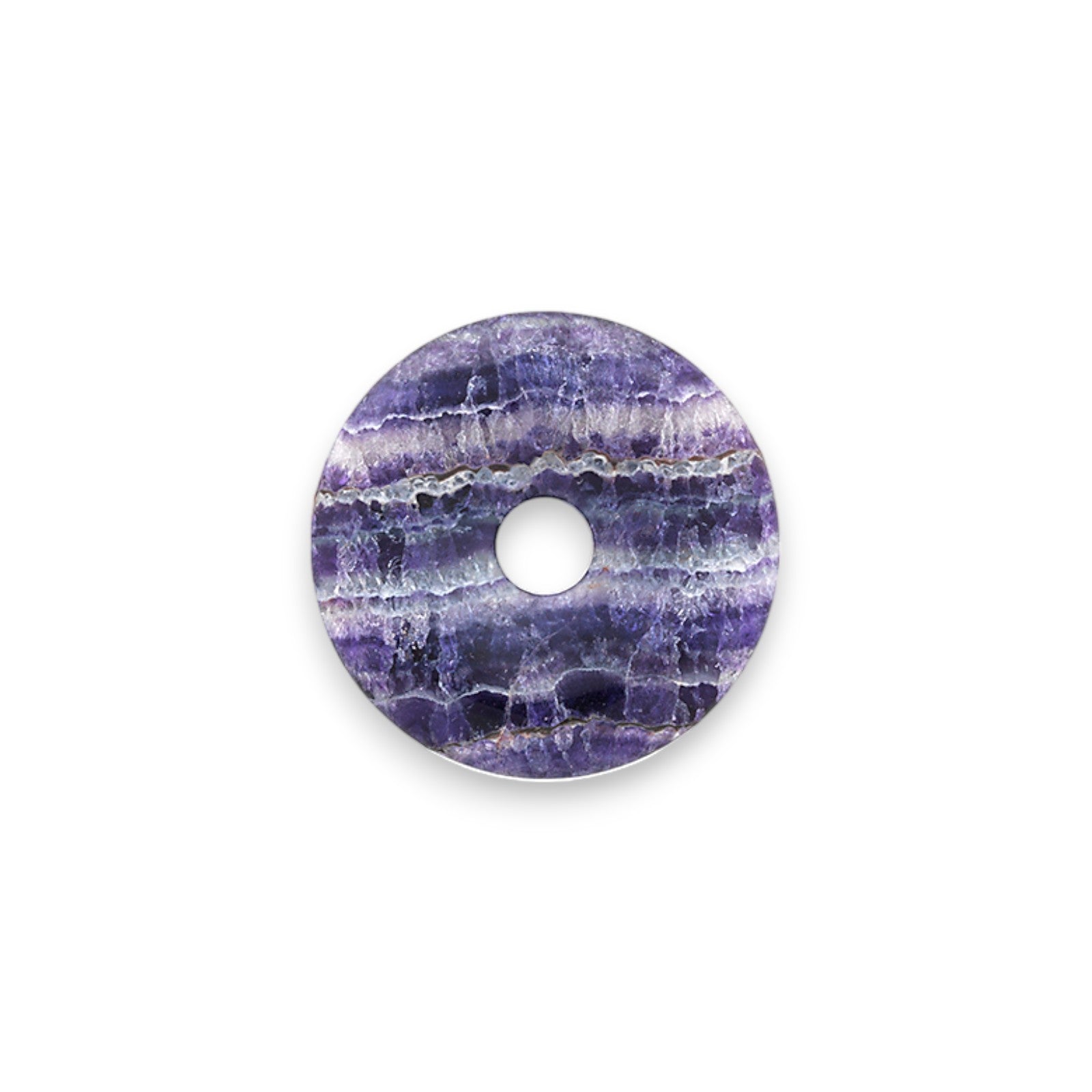 Fluorite Donut Pendant - Purple Multi Flourite Beads