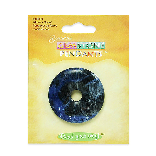 Sodalite Donut Pendant - Navy Multi Sodalite Beads
