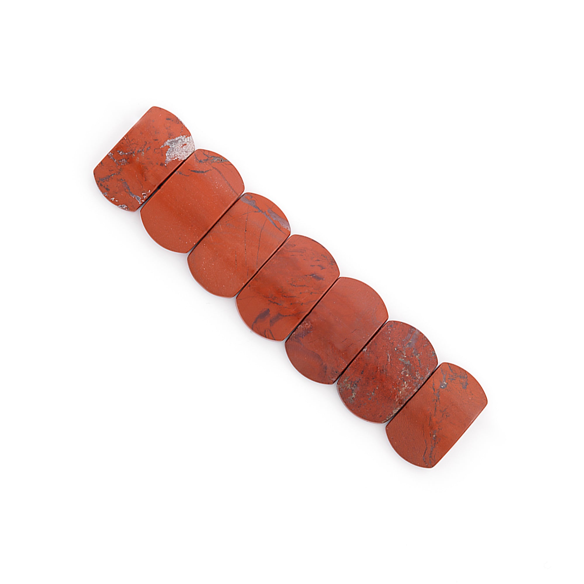 Red Jasper Half Moon Beads Pack of 7 Red Jasper Beads