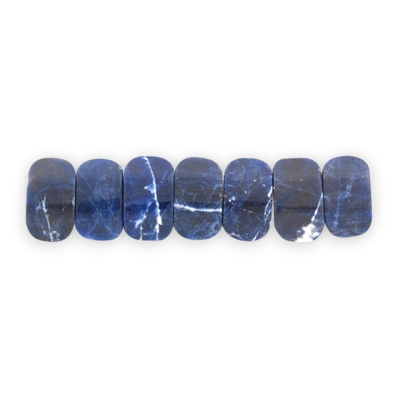 Sodalite Half Moon Beads (Pack of 7) - Navy Multi Sodalite Beads