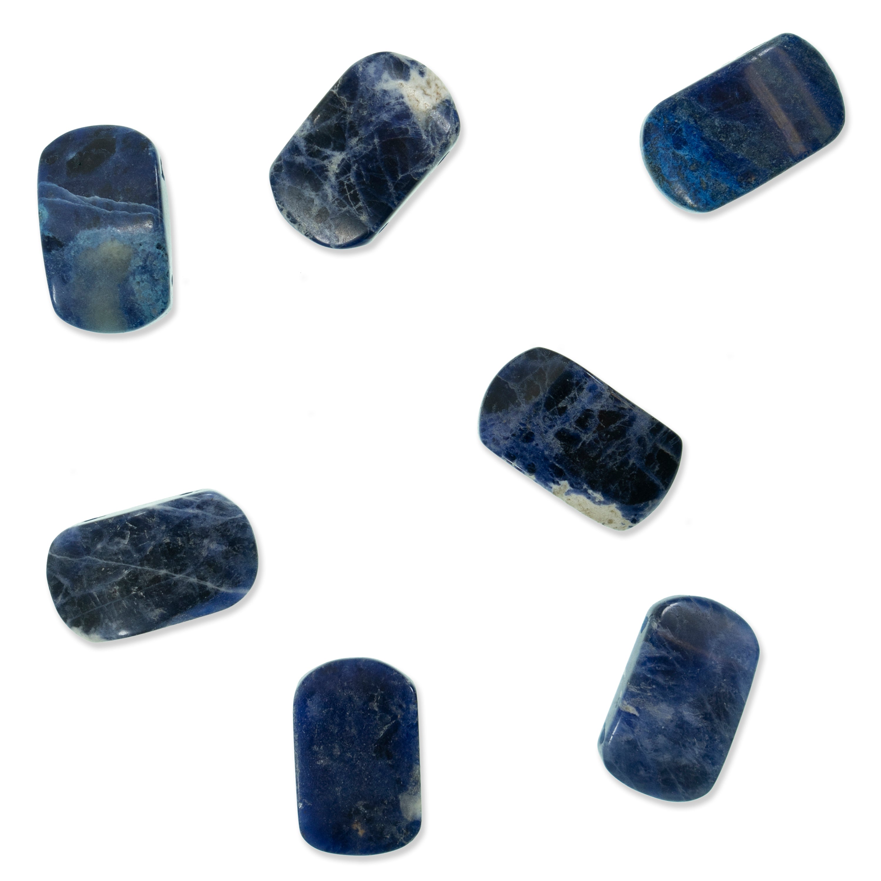 Sodalite Half Moon Beads (Pack of 7) - Navy Multi Sodalite Beads