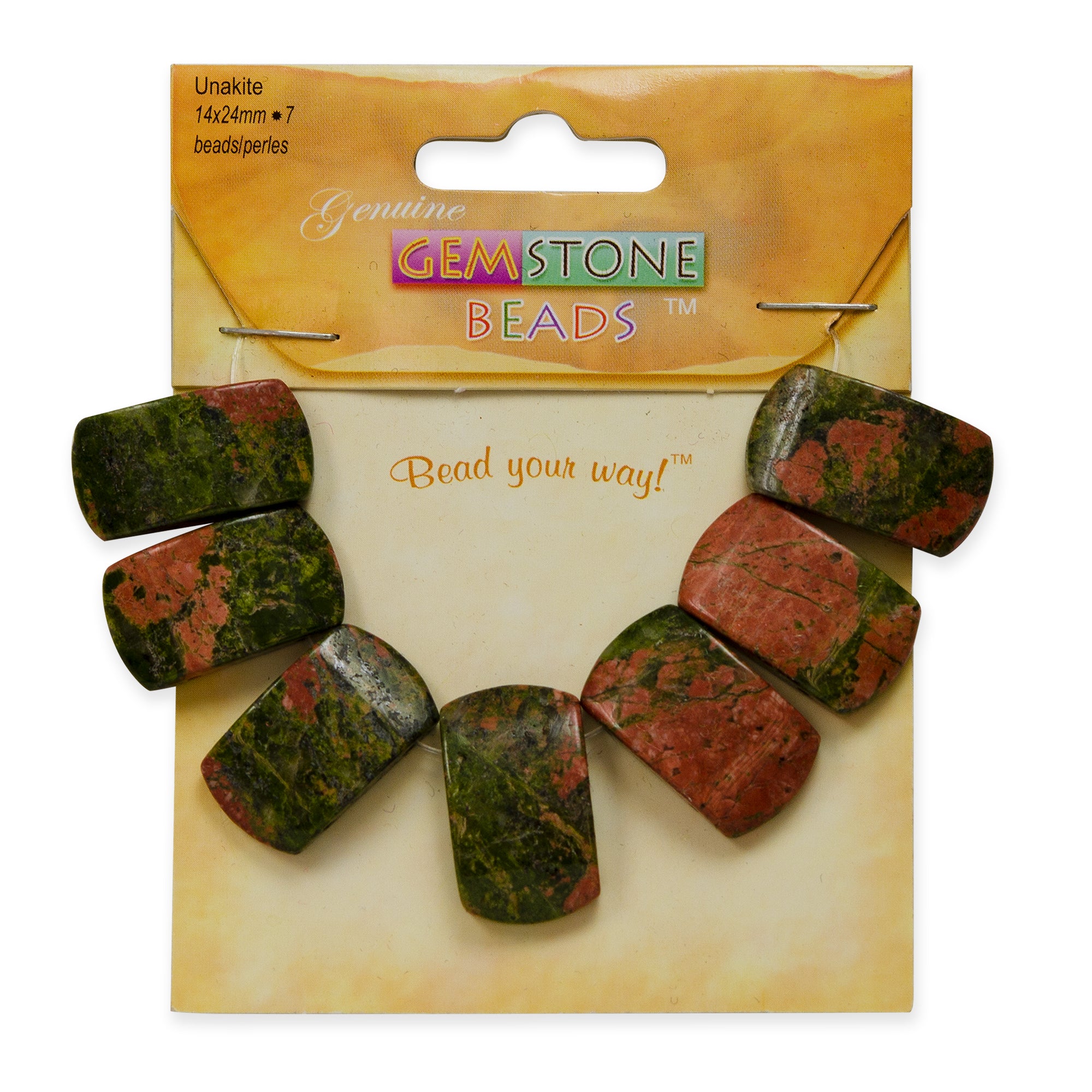 Unakite Half Moon Beads Pack of 7 - Multi Colors Unakite Beads
