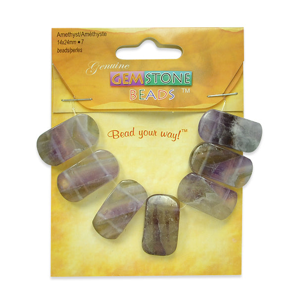 Amethyst Half Moon Beads Pack of 7 Amethyst Beads