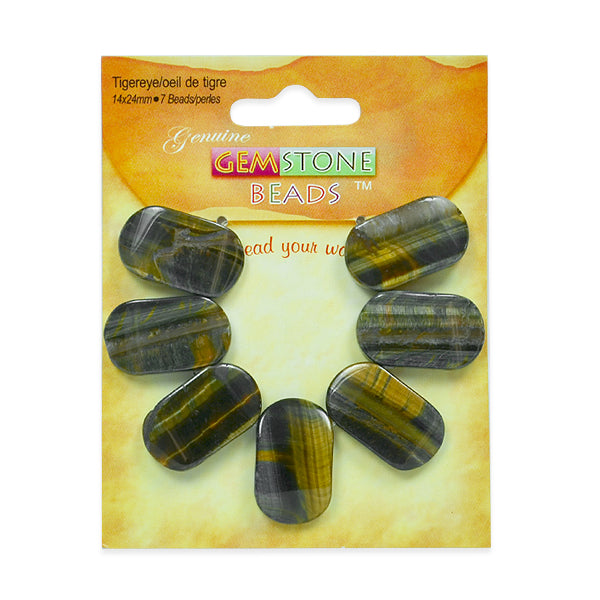 Tiger Eye Half Moon Beads Pack of 7 - Brown Multi Tigereye Beads