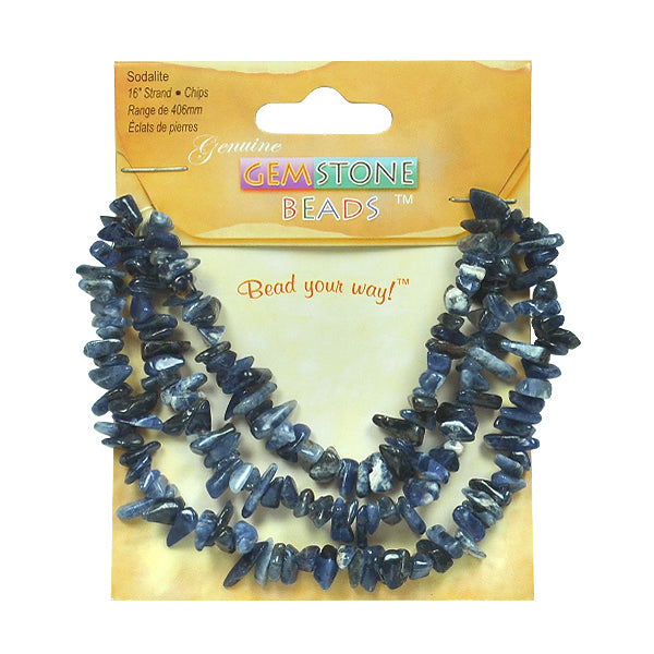 Sodalite Chips 16 Inch Strand - Navy Multi Sodalite Beads