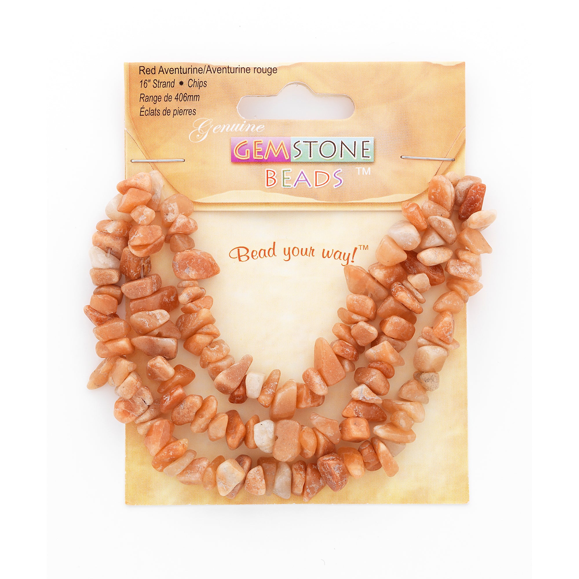 Red Aventurine Chips 16 Inch Strand Gemstone Beads