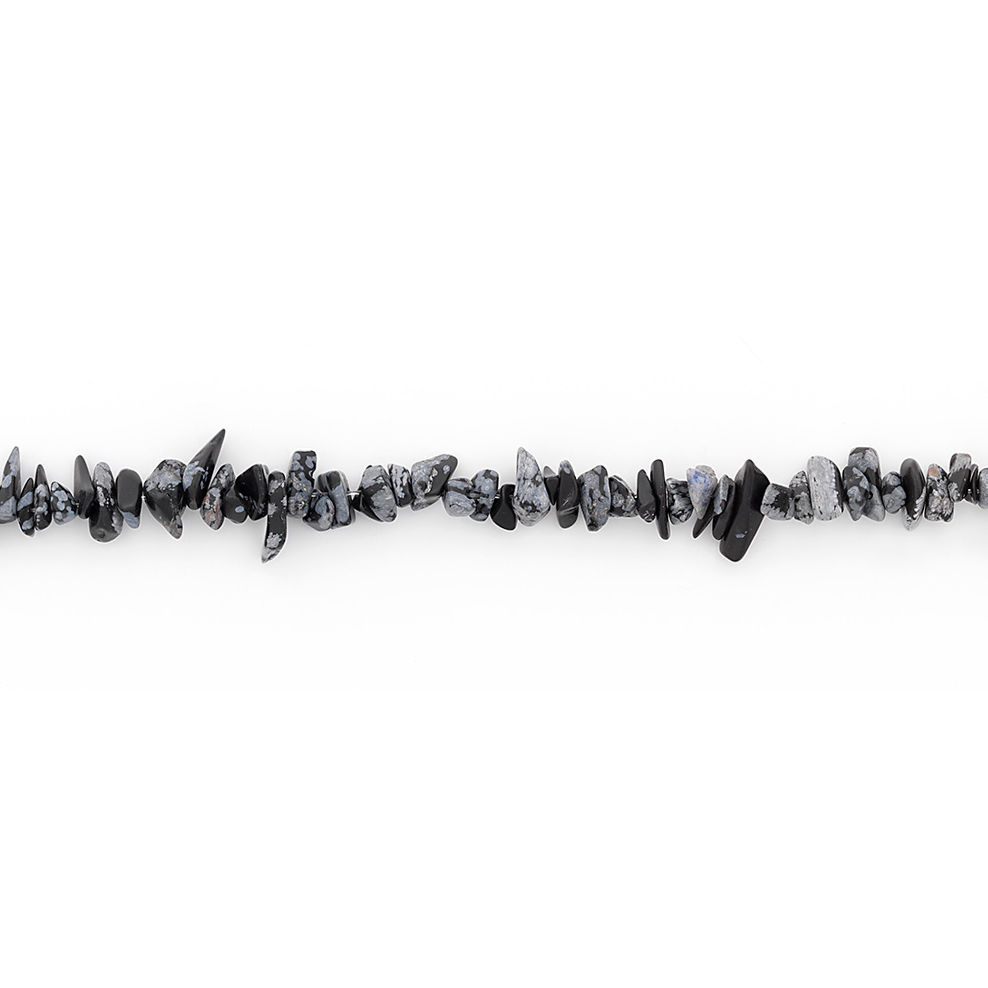 Snowflake Obsidian Chips 16 Inch Strand - Black Multi Snowflake Obsidian Beads
