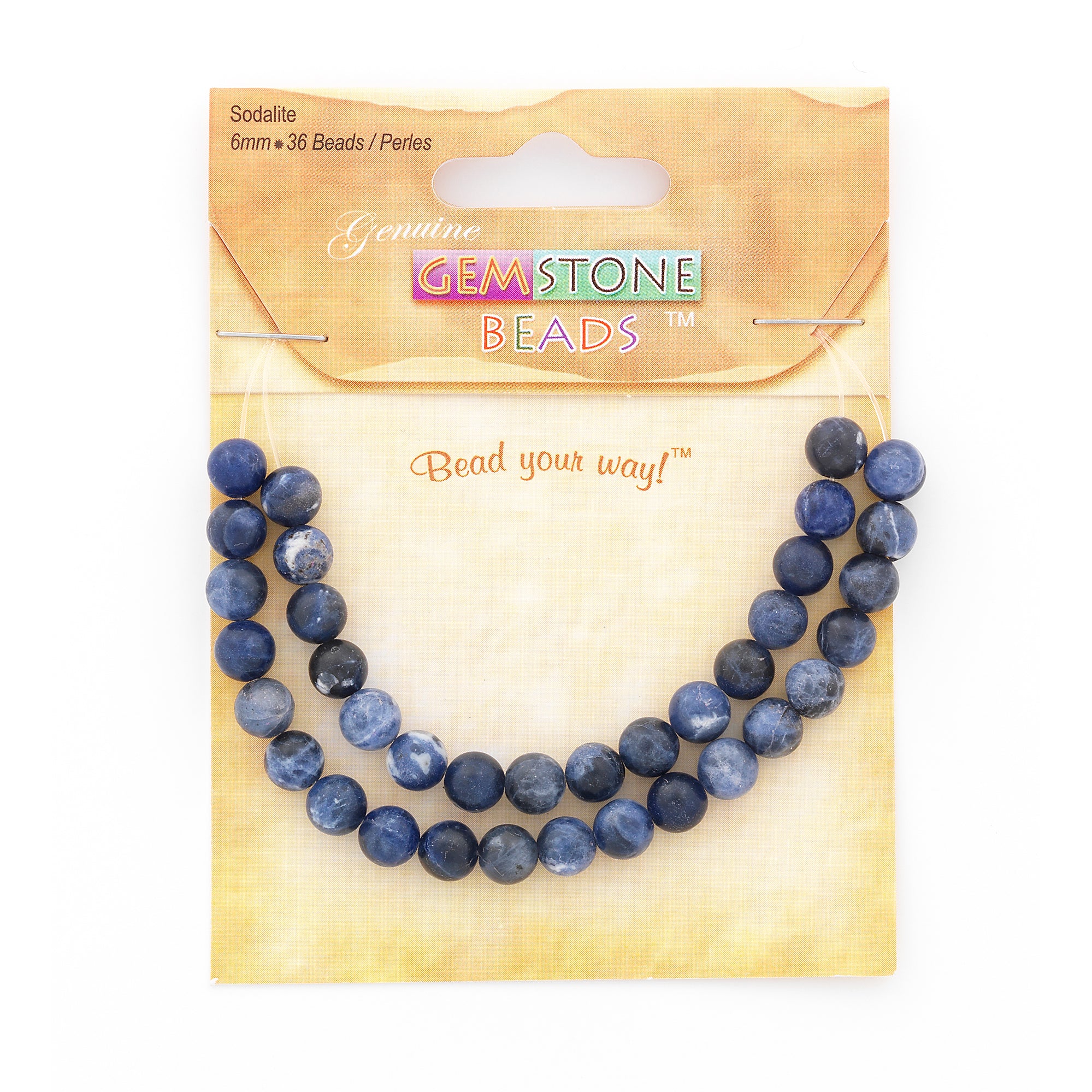 Sodalite Beads Pack of 36 - Navy Multi Sodalite Beads