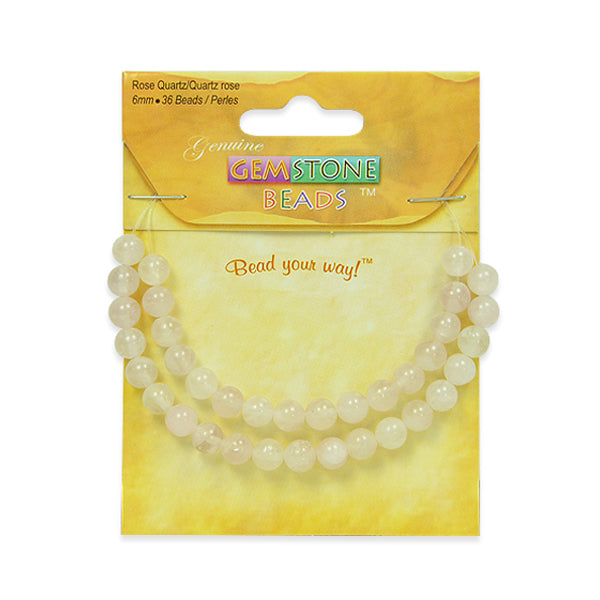 Beads Pack of 36 - Rose Quartz Rose Quartz Beads