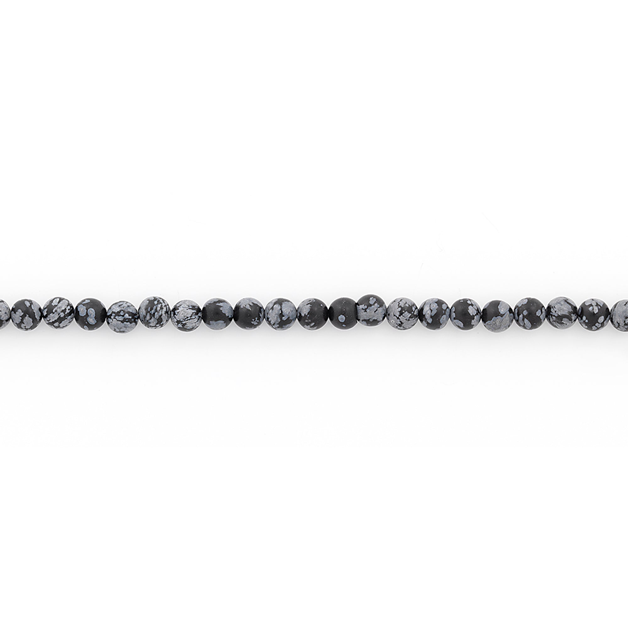 Snowflake Obsidian Beads Pack of 36 - Black Multi Snowflake Obsidian Beads