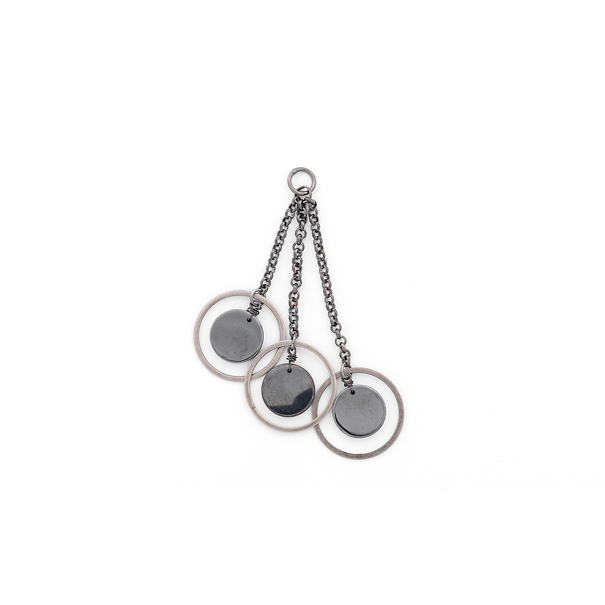 Hematite Loop Pendant Pack of 3 - Onyx Hematite Beads
