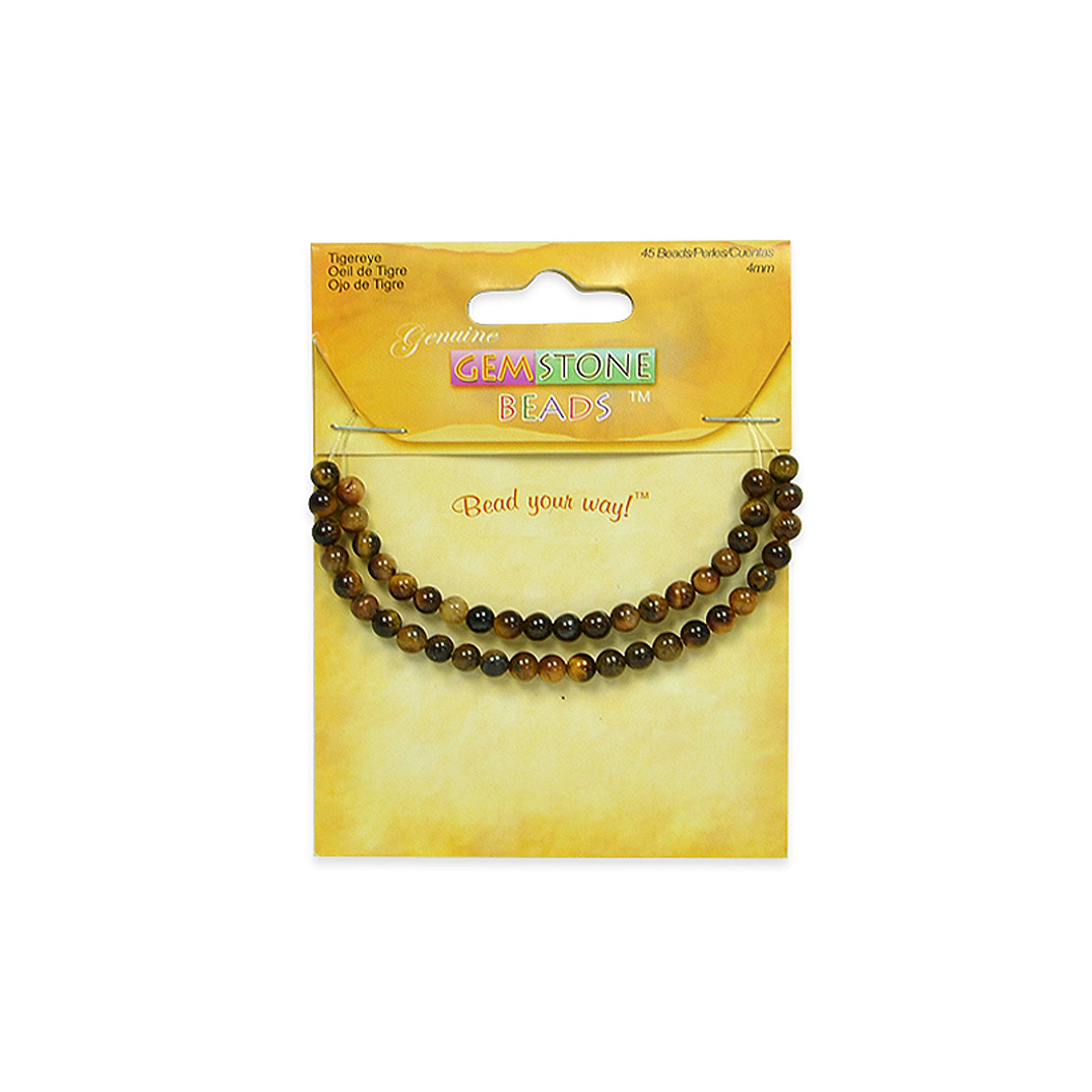 Tiger Eye Beads Pack of 45 - Brown Multi Tigereye Beads