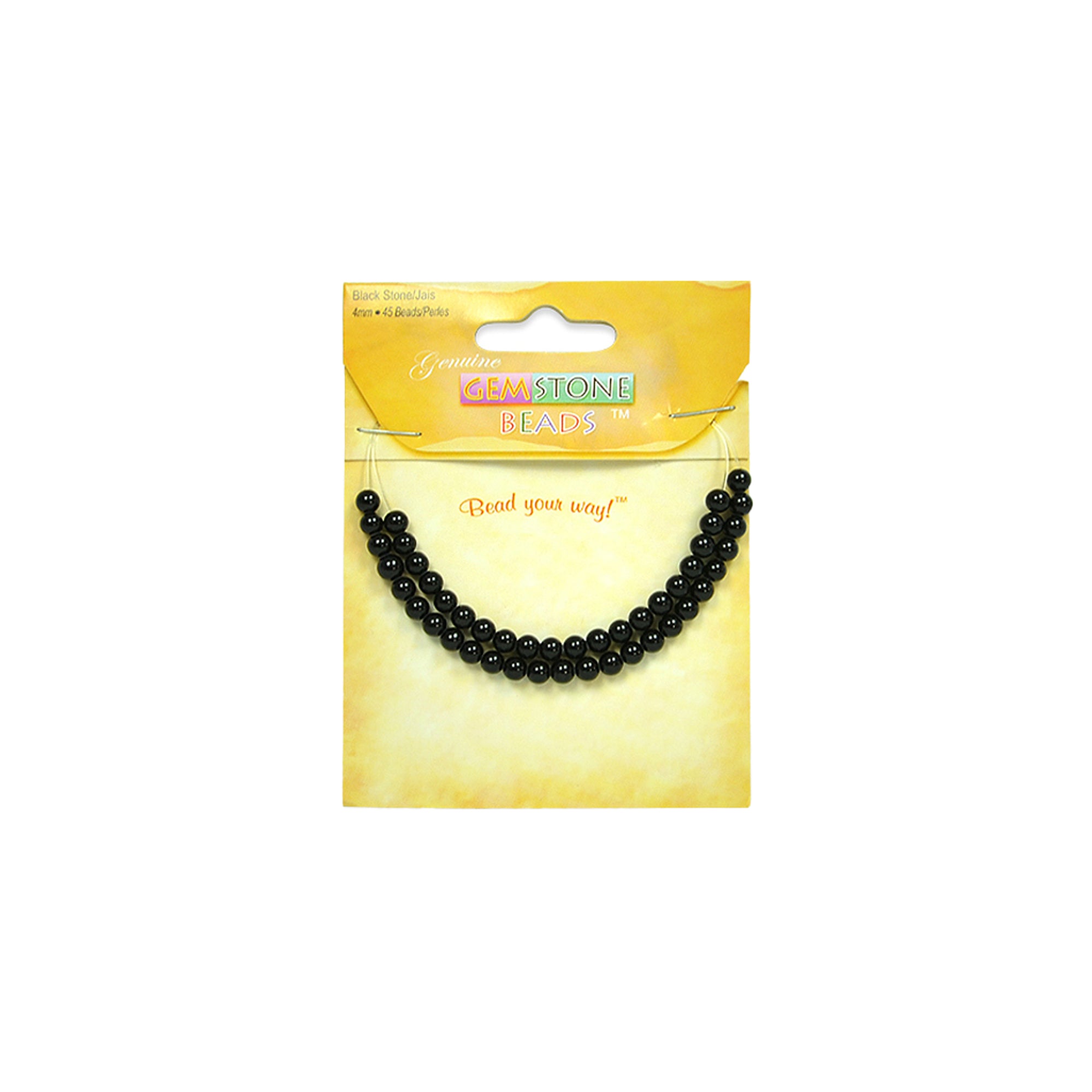 Black Stone Beads Pack of 45 Blackstone Beads