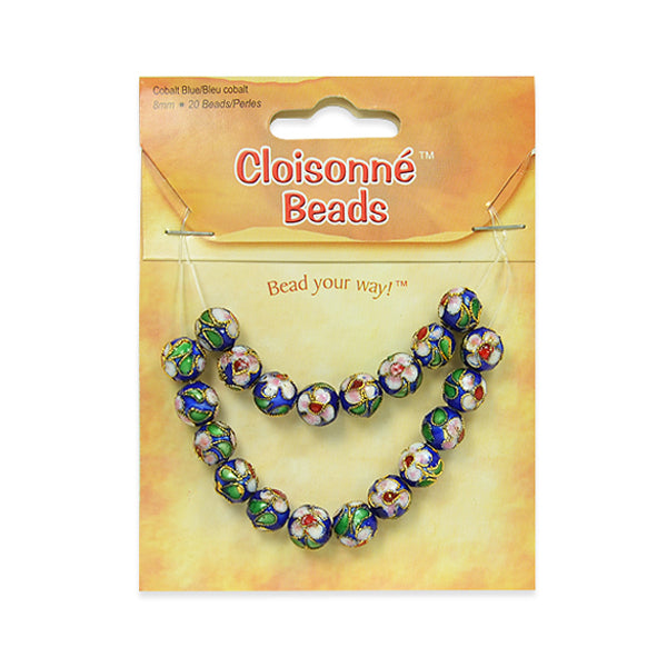 Cloisonne Beads Pack of 20 - Blue Multi Cloissone Beads