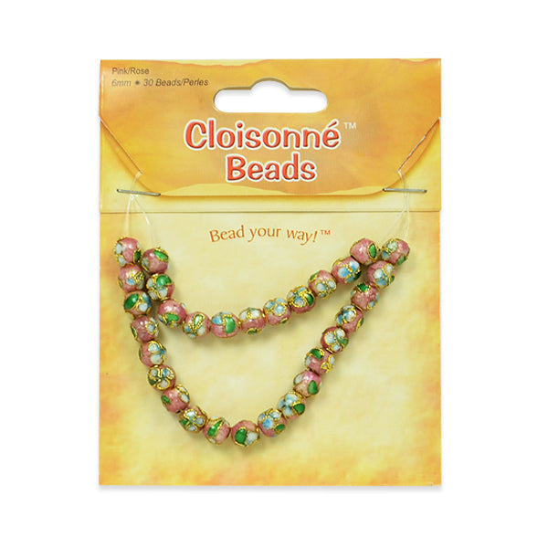 Cloisonne Beads Pack of 30 - Pink Multi Cloissone Beads