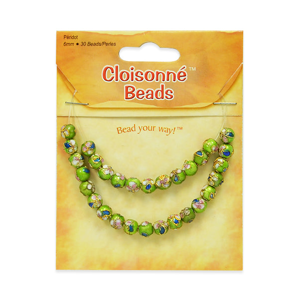 Cloisonne Beads Pack of 30 - BD51614 - Green Multi Cloissone Beads