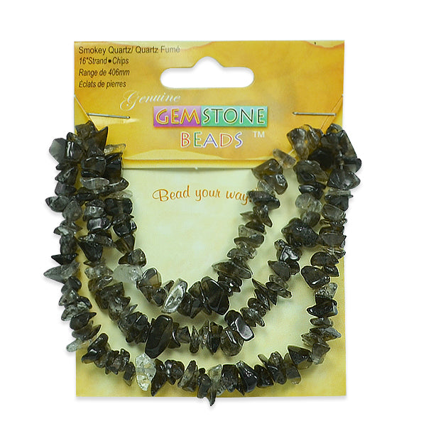 Smoky Quartz Chips - 16" Strand - Natural Smoky Quartz Beads