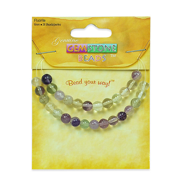 Fluorite Beads - 6mm - 36 pcs. - Natural Flourite Beads