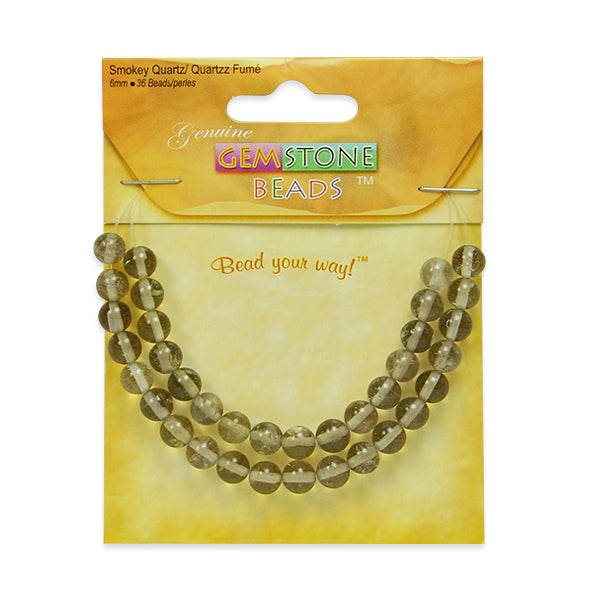 Smoky Quartz Beads - 6mm - 36 pcs. - Natural Smoky Quartz Beads