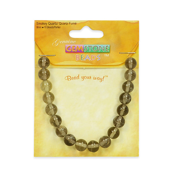 Smoky Quartz Beads - 8mm - 18 pcs. - Natural Smoky Quartz Beads