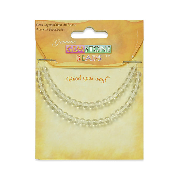 Rock Crystal Beads - 4mm - 45 pcs. - Natural Rock Crystal Beads