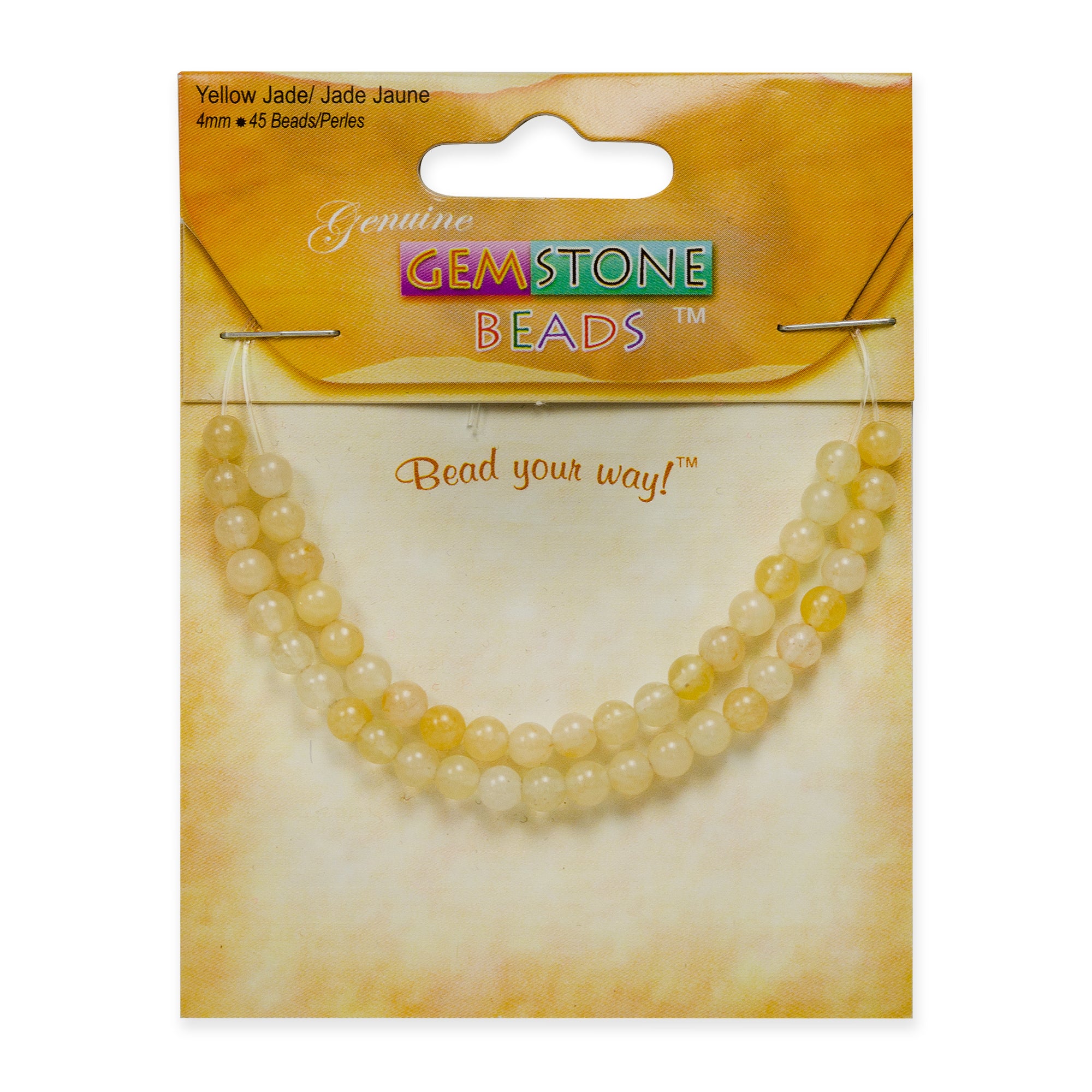 Yellow Jade Beads - 4mm - 45 pcs. - Natural Yellow Jade Beads