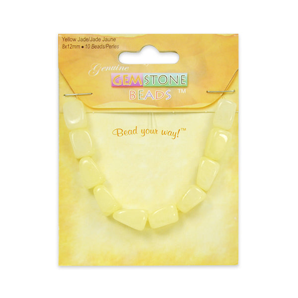 Yellow Jade Beads - 8x12mm - 10 pcs. - Natural Yellow Jade Beads