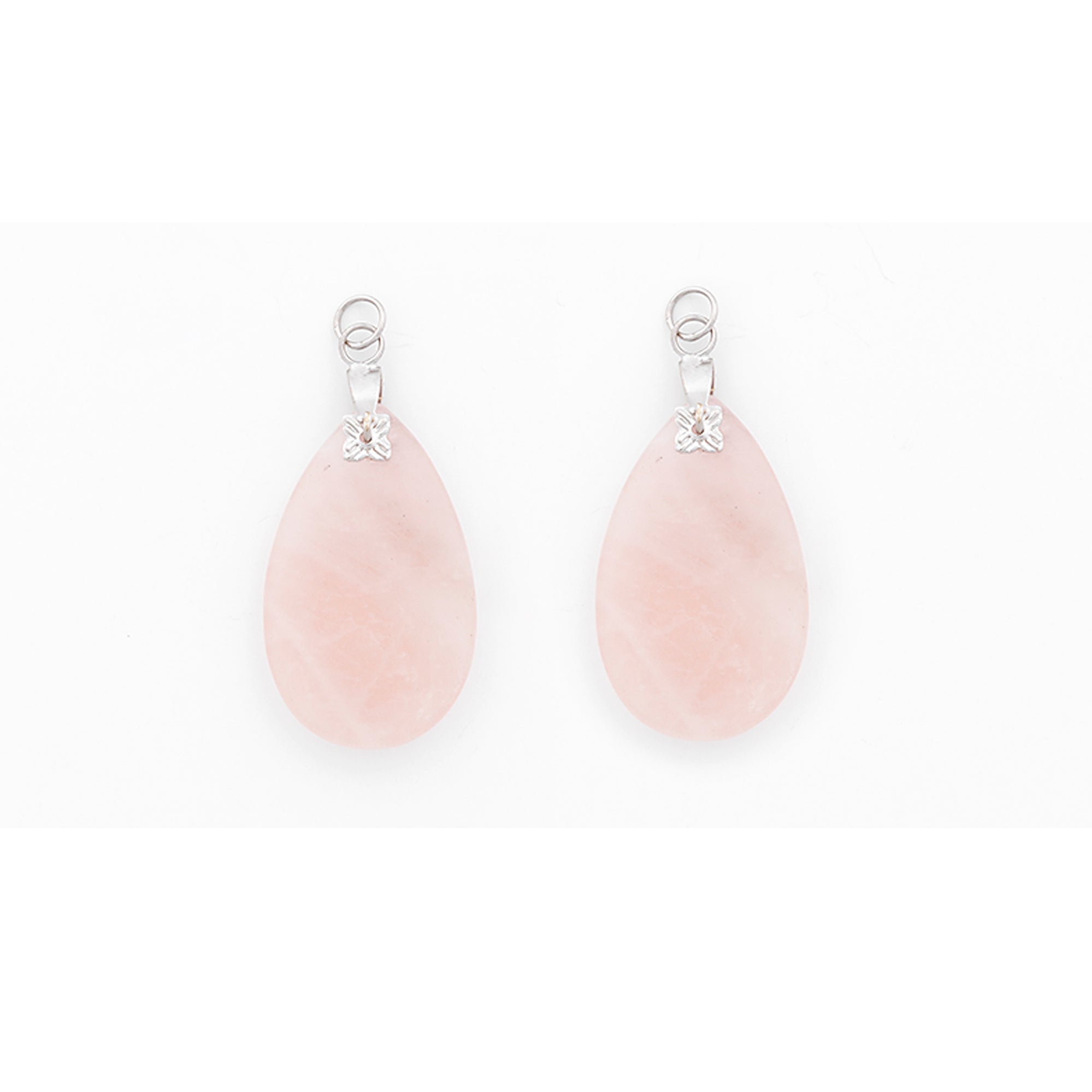 Rose Quartz Drop Pendants - 18x30mm - 2 pcs. - Natural Rose Quartz Beads