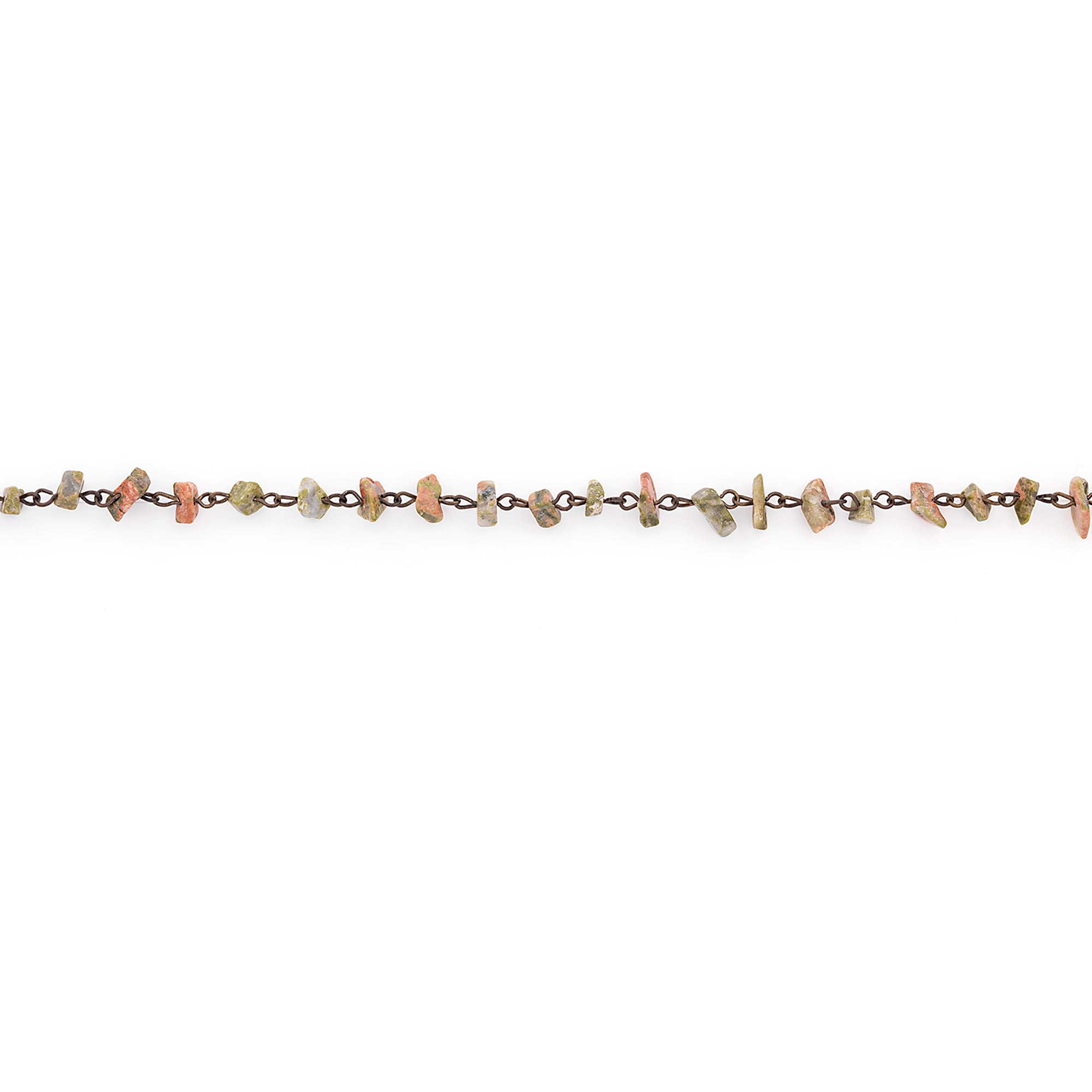 Unakite Chain with Chips - 18" Strand - Natural Unakite Beads