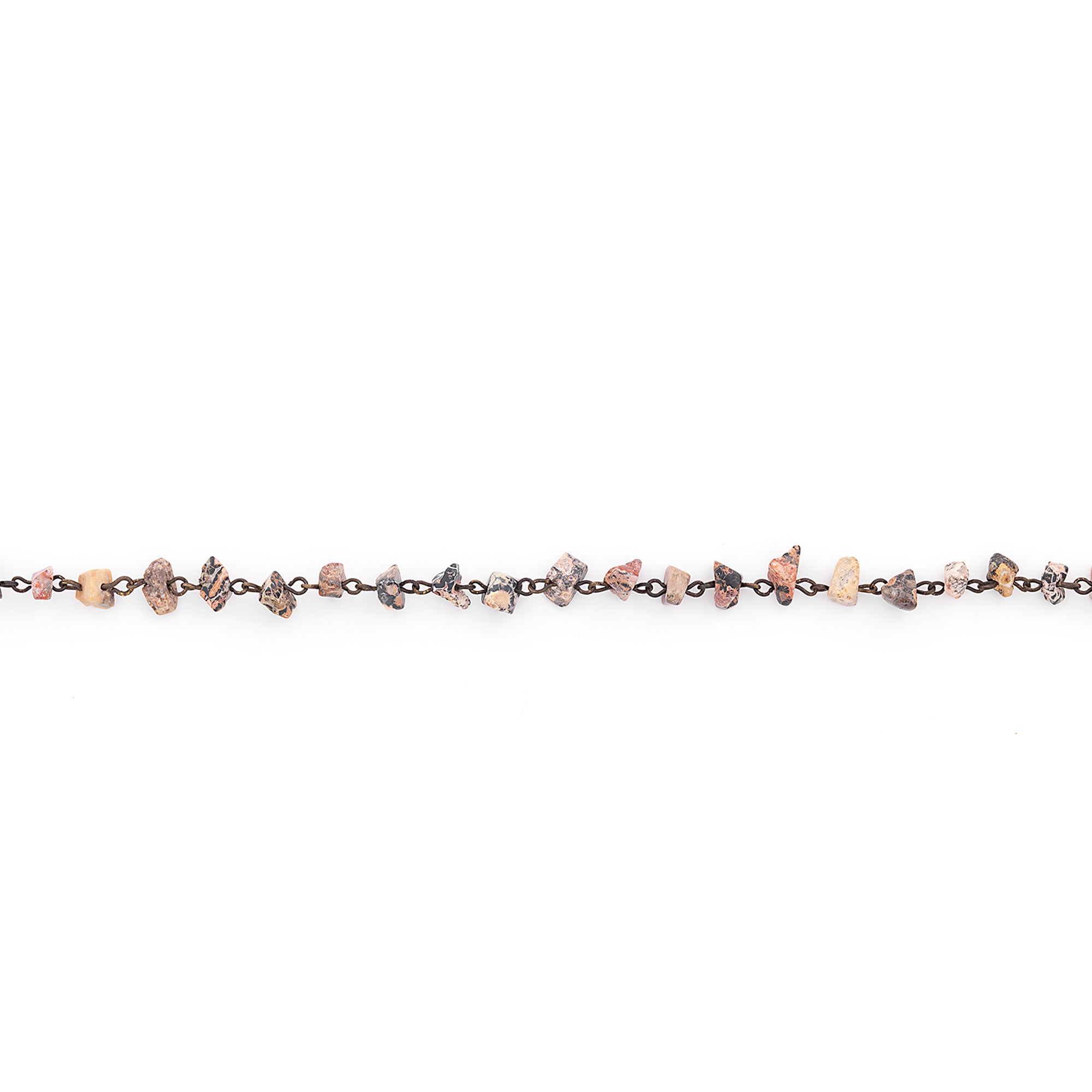 Leopard Jasper Chain with Chips - 18" Strand - Natural Leopard Jasper Beads