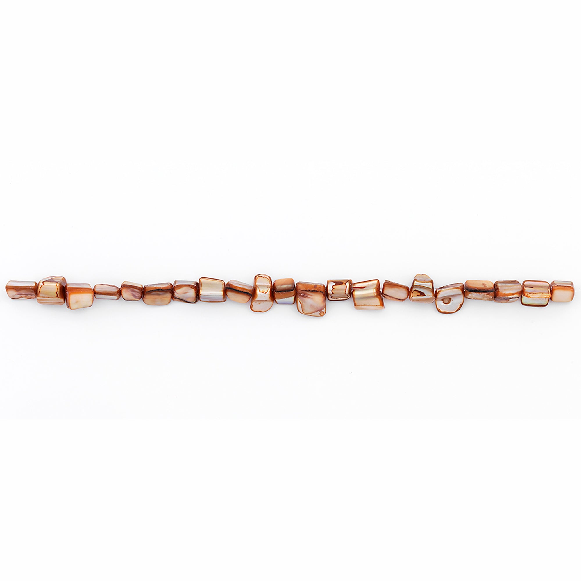Sea Shell 4-6mm Nugget Beads - PK/21 - Tinted Amber - Natural Shell & Pearl Beads