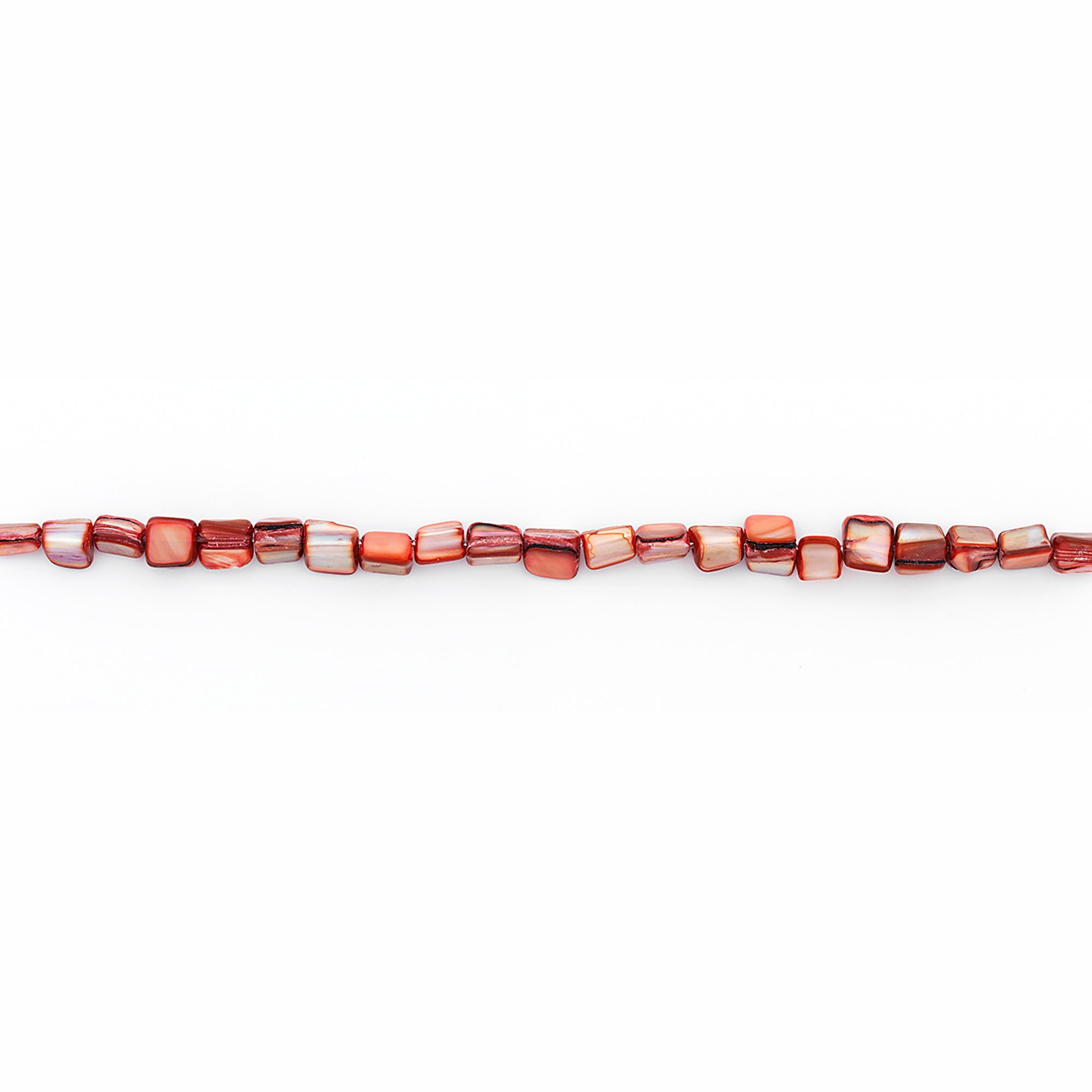 Sea Shell 4-6mm Nugget Beads - PK/21 - Tinted Rust - Natural Shell & Pearl Beads