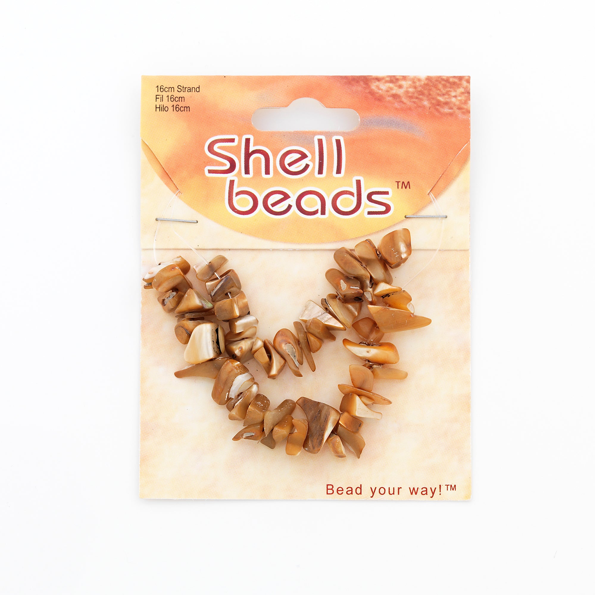 Tinted Shell Chips - Brown - Natural Shell & Pearl Beads