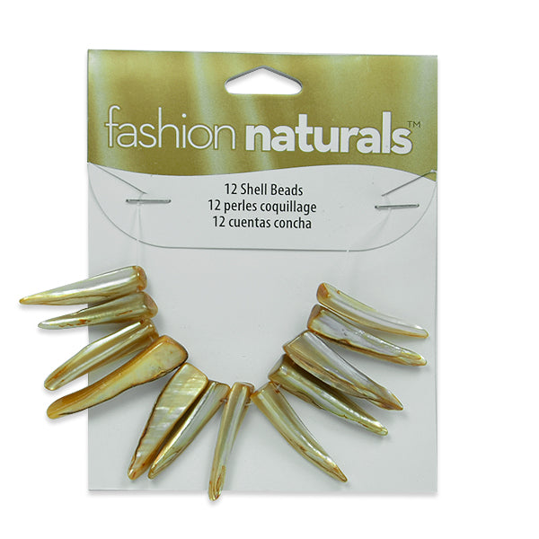 Sea Shell Spike Beads Hand Crafted Natural PK/12 Shell & Pearl Beads