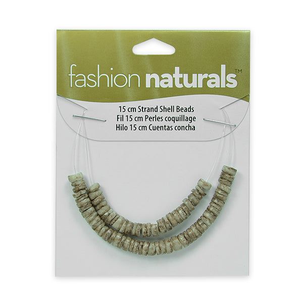 Round Shell Disk Beads - Brown - 15cm - Natural Shell & Pearl Beads