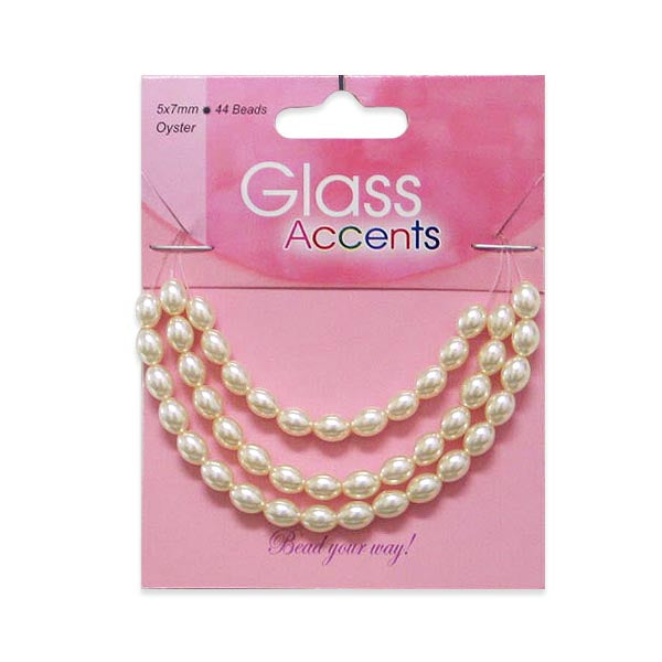 Rice Pearl Glass Beads Pack of 44 Shell & Pearl Beads