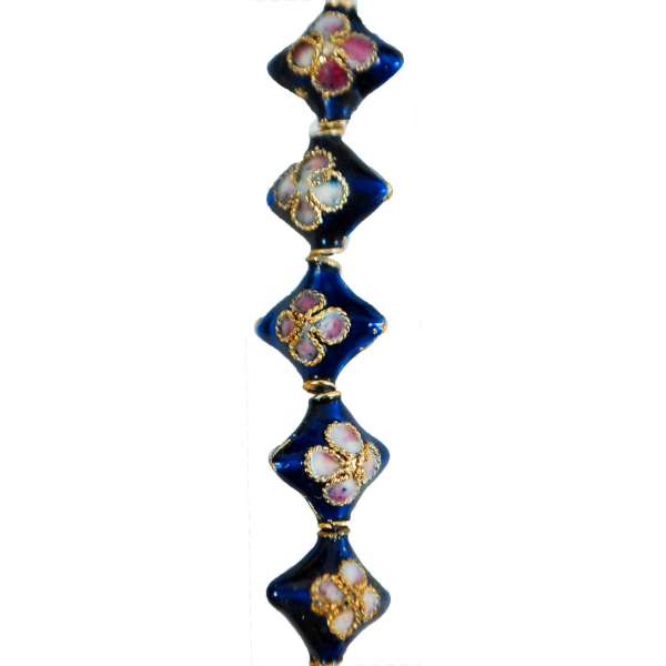 Cloisonne Beads Pack of 14 - Blue Multi Cloissone Beads