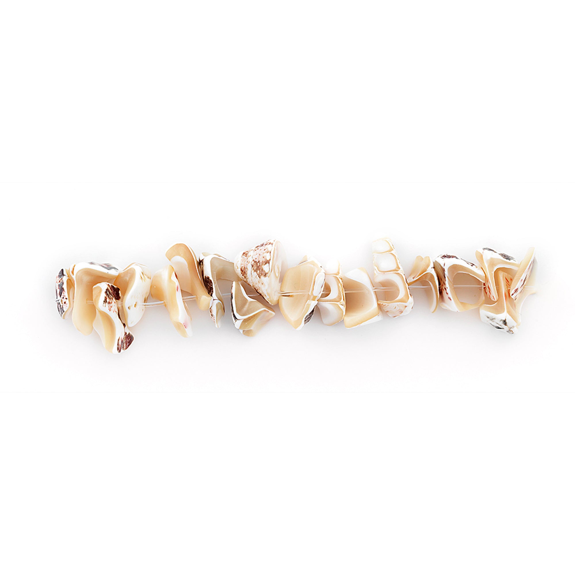 Fragmented Shell Beads - Natural - 18 pcs. Shell & Pearl Beads