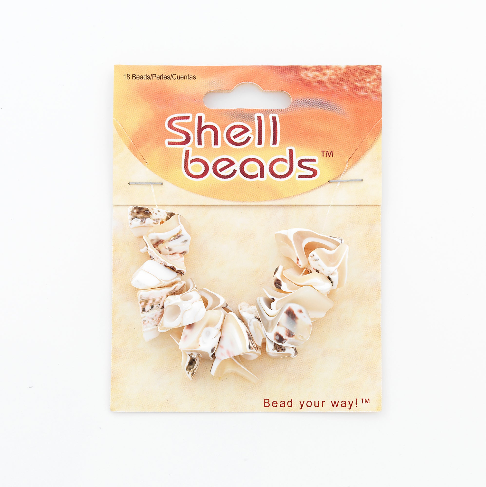 Fragmented Shell Beads - Natural - 18 pcs. Shell & Pearl Beads